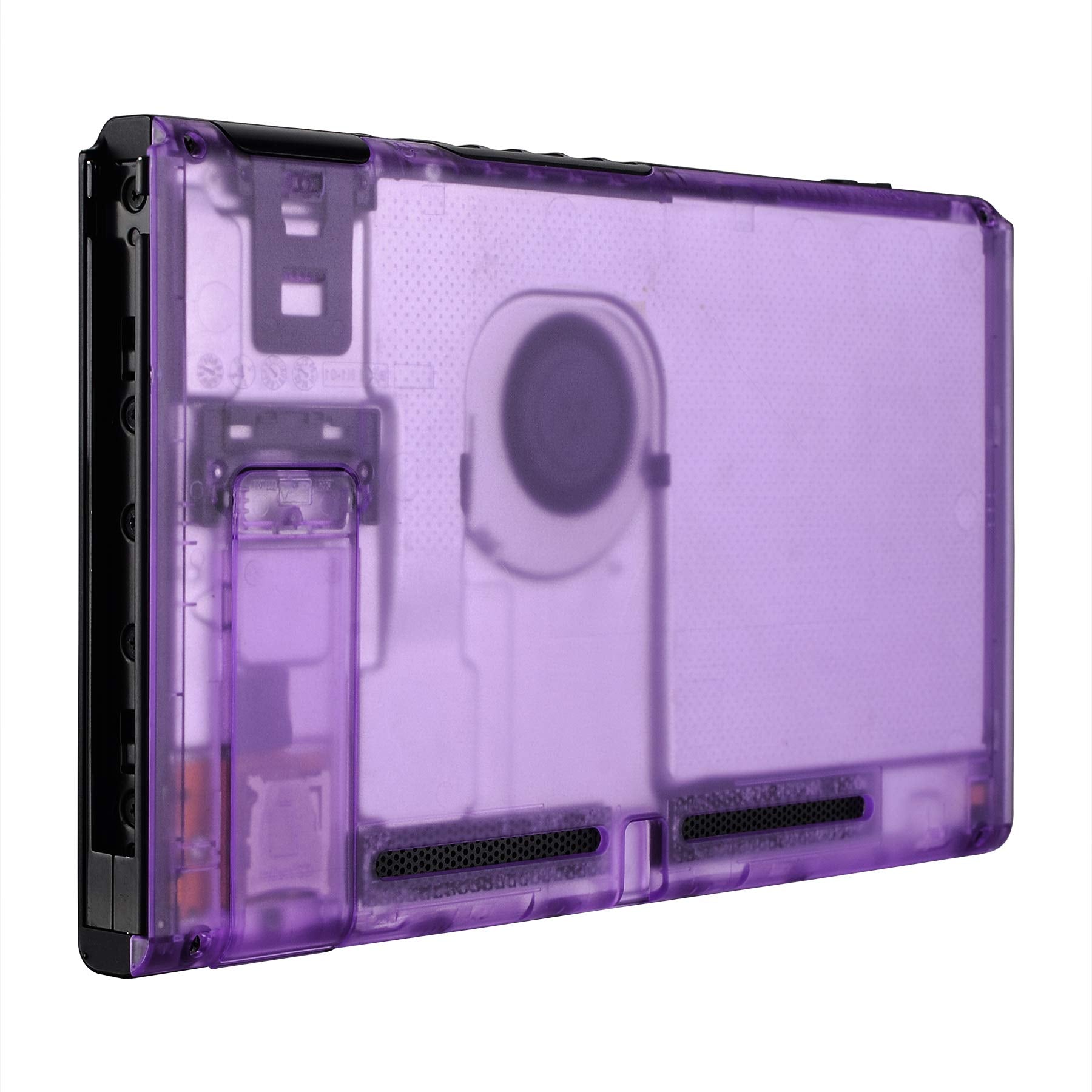 eXtremeRate Clear Atomic Purple Console Back Plate DIY Replacement Housing Shell Case for Nintendo Switch Console with Kickstand - JoyCon Shell NOT Included
