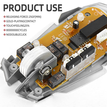 YIMAGUJRX RUNJRX Black Kailh GM 8.0 Mouse Switches for Gaming - 10Pcs