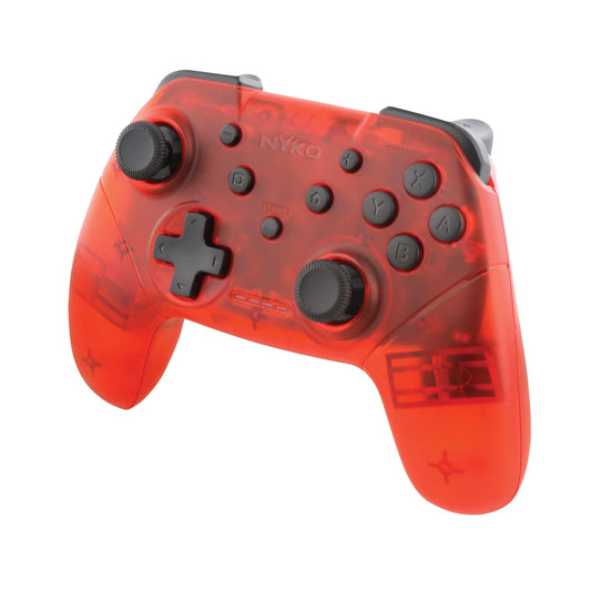 Nyko Wireless Core Controller for Nintendo Switch - Bluetooth Pro Controller Alternative with Turbo Programming  Ergonomic Design and Type C Charging Cable - Compatible w/ Android and PC (Red)