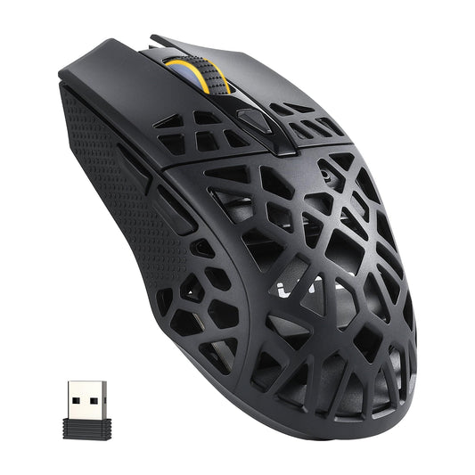 LTC GM023 Ultra-Light Honeycomb Wireless Gaming Mouse, 2.4GHz/BT/Wired, 8000 DPI, Black