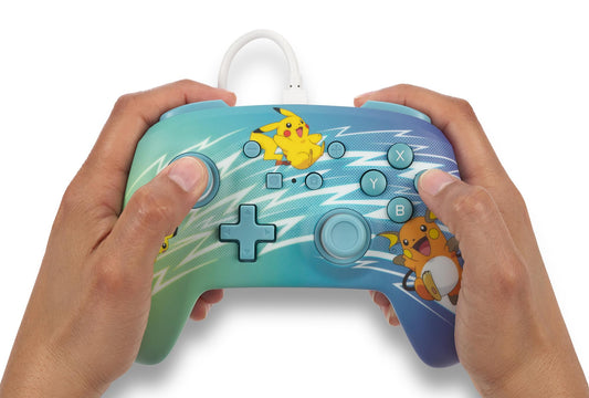 PowerA Enhanced Wired Controller for Nintendo Switch - Pikachu Evolution, Mappable Buttons, Model NSGP0221-01