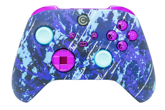 Custom Controllerzz Wireless Controller for Xbox Series X/S, Xbox One & PC - Midnight Surge & Purple Chrome Inserts