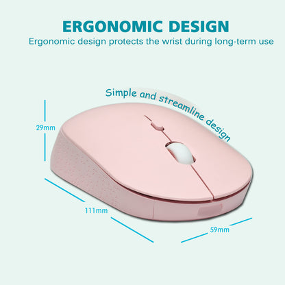 YUMQUA Wireless Mouse WM102 - Slim 2.4G Optical Silent Mouse for Laptop, Chromebook, PC - Pink