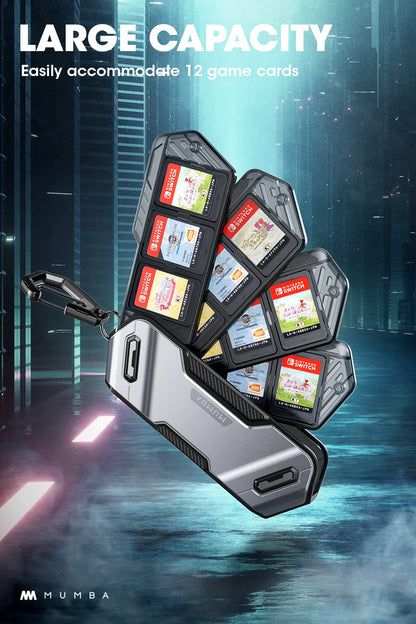 Mumba Switch Game Card Case Holder - Portable 4-Layer Rotatable Design, 4.7 inches, Calx for Nintendo Switch/Switch OLED/Lite