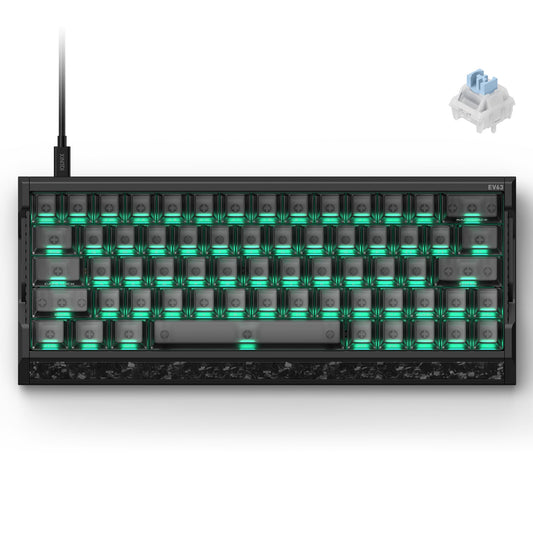 IQUNIX EV63 Hall Effect Gaming Keyboard 60% | Magnetic X Ultra Switch  0.01mm Rapid Trigger  0.125ms Latency  8kHz Polling  Adjustable Actuation  Aluminum with Forged Carbon for FPS(Dark Knight)