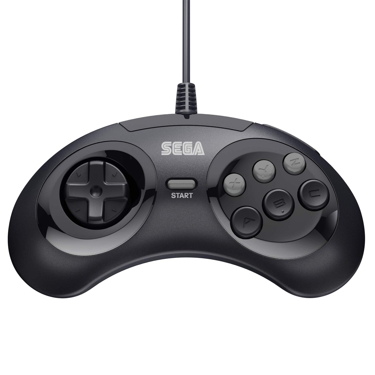 Retro-Bit 6-Button USB Controller for Sega Genesis Mini, PS3, PC, Mac, Switch - Black - Model 849172010987