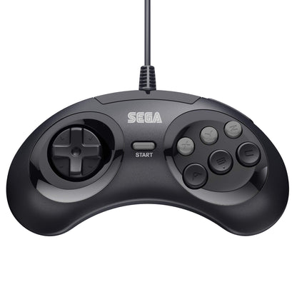 Retro-Bit 6-Button USB Controller for Sega Genesis Mini, PS3, PC, Mac, Switch - Black - Model 849172010987