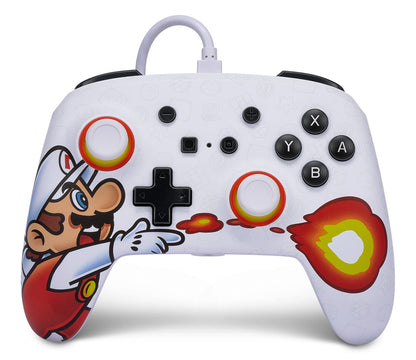 PowerA Enhanced Wired Gaming Controller for Nintendo Switch - Fireball Mario, Multicolor, Officially Licensed