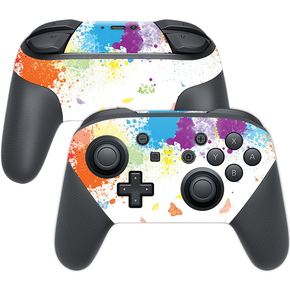 MightySkins Skin Compatible with Nintendo Switch Pro Controller - Splash of Color | Protective, Durable, and Unique Vinyl Decal 