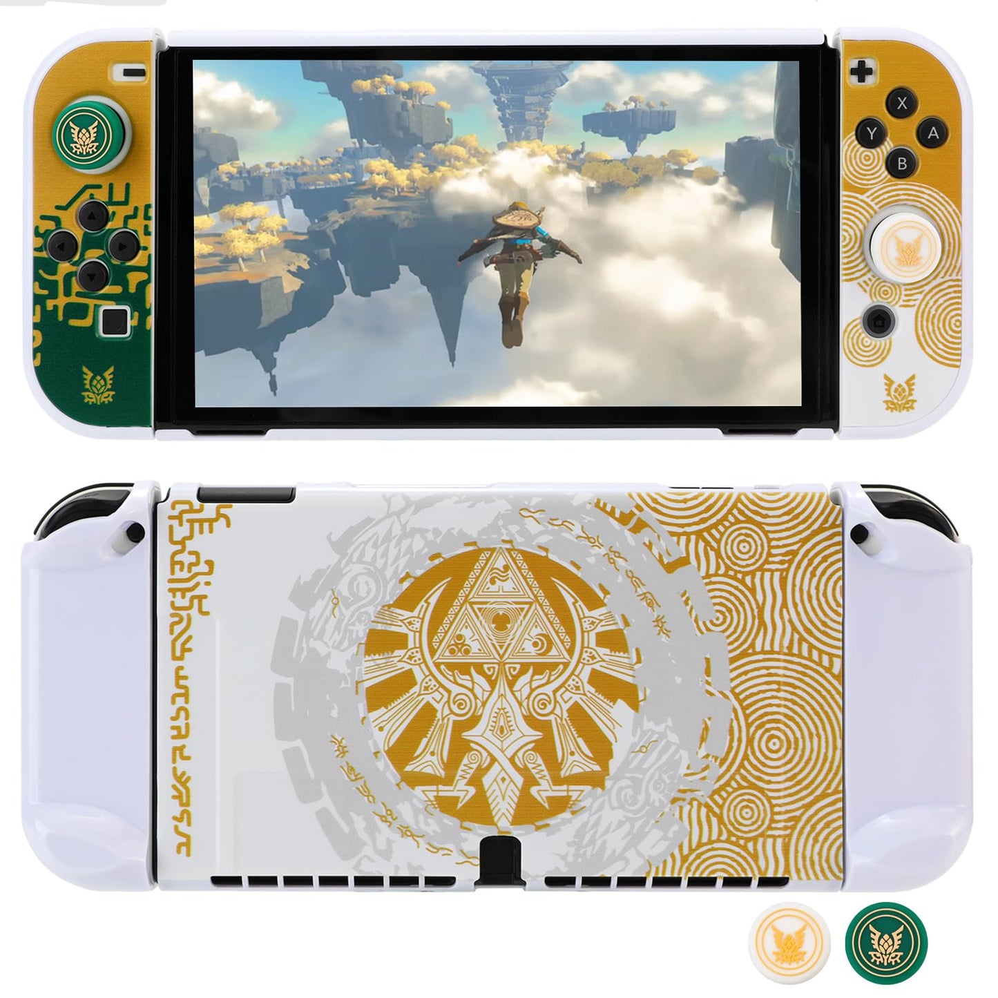 Tscope Protective Case for Nintendo Switch OLED  for Tears of The Kingdom Hard Shell Dockable Anti-Scratch Shockproof Slim Cover for OLED Consolo Joy-Cons (OLED White)