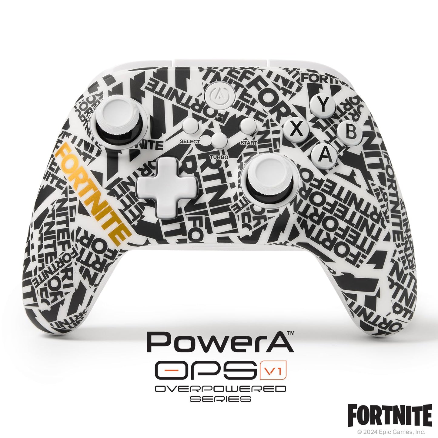 PowerA OPS v1 Wireless Controller for Cloud Gaming - Fortnite Edition  gamepad  wired video game controller  gaming controller  works with Windows 10/11  Bonus Virtual Item Included  Customizable PC HQ App