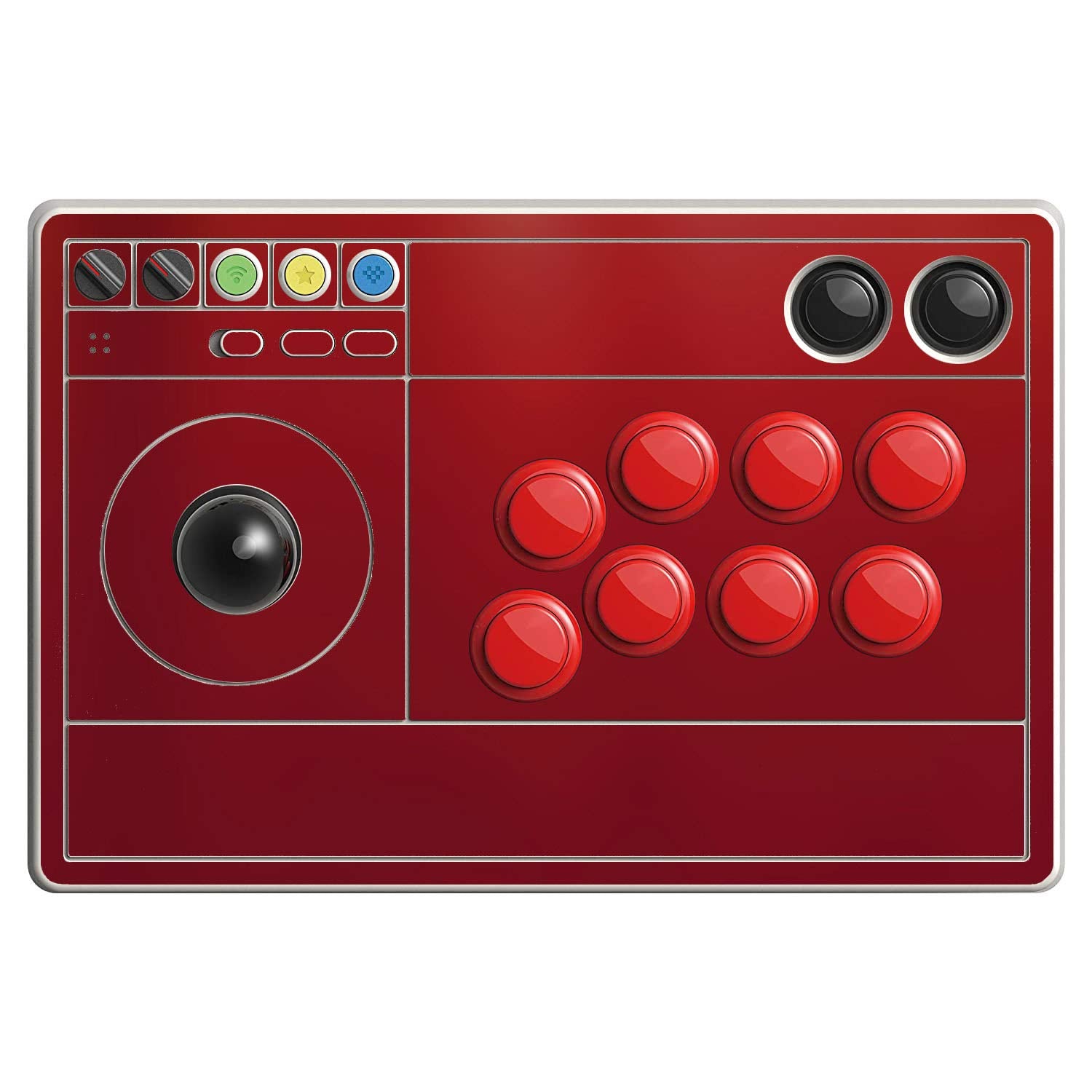 SopiGuard Sticker Skin for 8BitDo Arcade Stick Top Panel Only Vinyl Decal Wrap (Satin Wine Red)