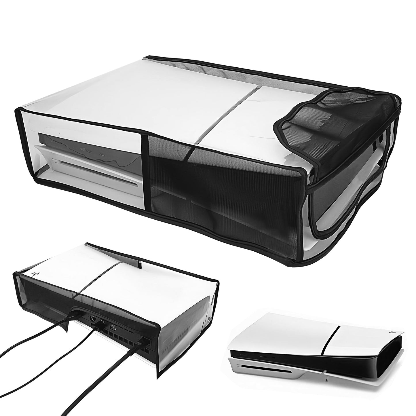 Transparent Dust Cover for PS5 Slim Disc Edition  Precision Cut Protective Case Anti Scratch Cover  Transparent Protector Waterproof Sleeve for PS5 Slim Console  Horizontal Model