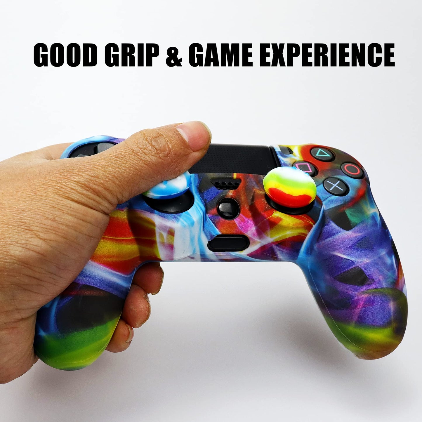 Oiokew PS4 Controller Skin - Anti-Slip Shell Cover with 10 Silicone Joystick Grips - PS4 Controller #15