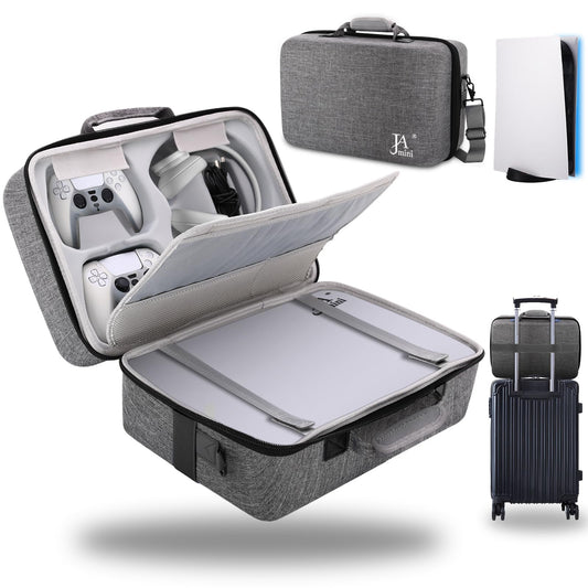 Hard Shell Carrying Case for PS5  Travel Case for PS5  PS5 Pro  PS5 Console Controller  Shockproof Protective Storage Bag for Playstation 5 Disk Digital Edition  Headset  Base  Game Accessories(Grey)