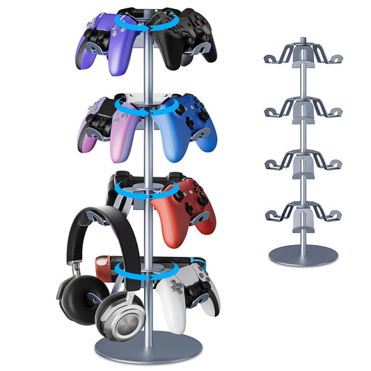 ANSHAWTIY Gaming Controller Holder Aluminum Alloy 4 Layers 360-degree rotatable Headphone Stand Gaming Controller Stand for Xbox PS5 PS4 Switch Gaming Controller Headset Holder for Gaming Accessories