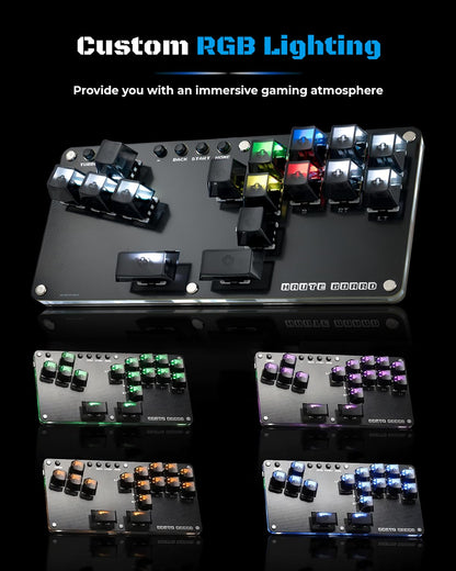 Sehawei Arcade Controller Mini Plus - 16-Key Turbo Functions, Black for PC/PS3/PS4/Switch