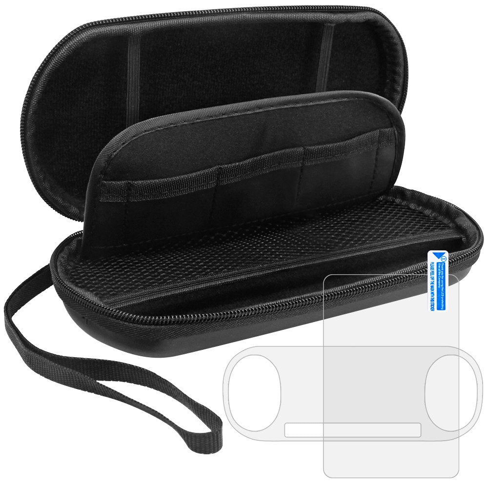 ProProtective Case for Sony Playstation Vita 2000 with Screen Protectors  AFUNTA Tempered Glass for Front Screen and PET Film for The Back  1 Carrying EVA Case for PS Vita PSV Console