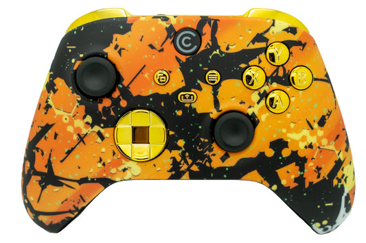 Custom Controllerzz Wireless Controller for Xbox & PC - Molten Camo & Gold Chrome Inserts