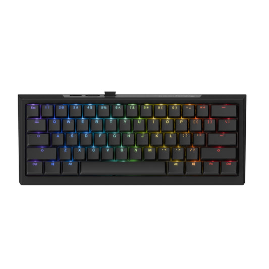 Ducky One X Mini Wireless 60% Inductive Keyboard: Tri-Mode  Rapid control button  Linear Inductive Switches  Gasket-Mount Quack Mechanics+ 7-Layer Dampening  High-Density PBT Doubleshot Keycaps  US  Black