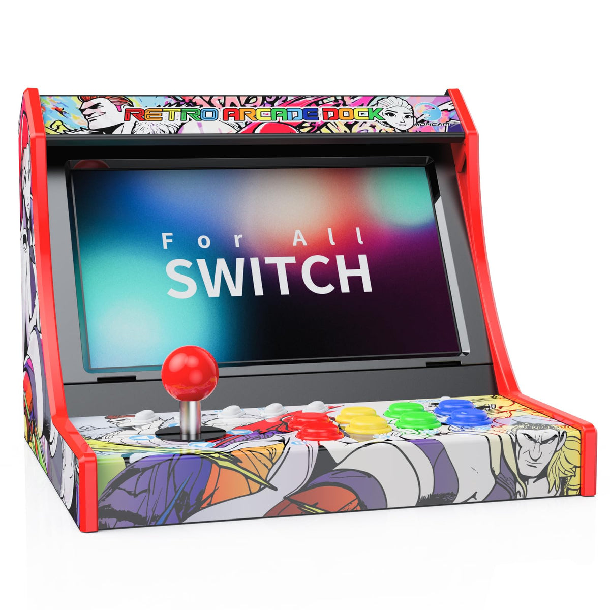 Retro Arcade Machine for Switch & Switch 2, Mini Classic-Style Arcade Cabinet for Your Home with Joystick, Includes 12 Game Card