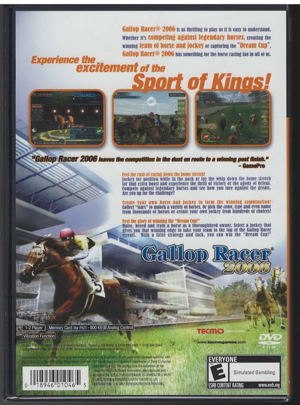 KT Gallop Racer 2006 - PlayStation 2 Game, Model 018946010465, Racing Simulation Fun