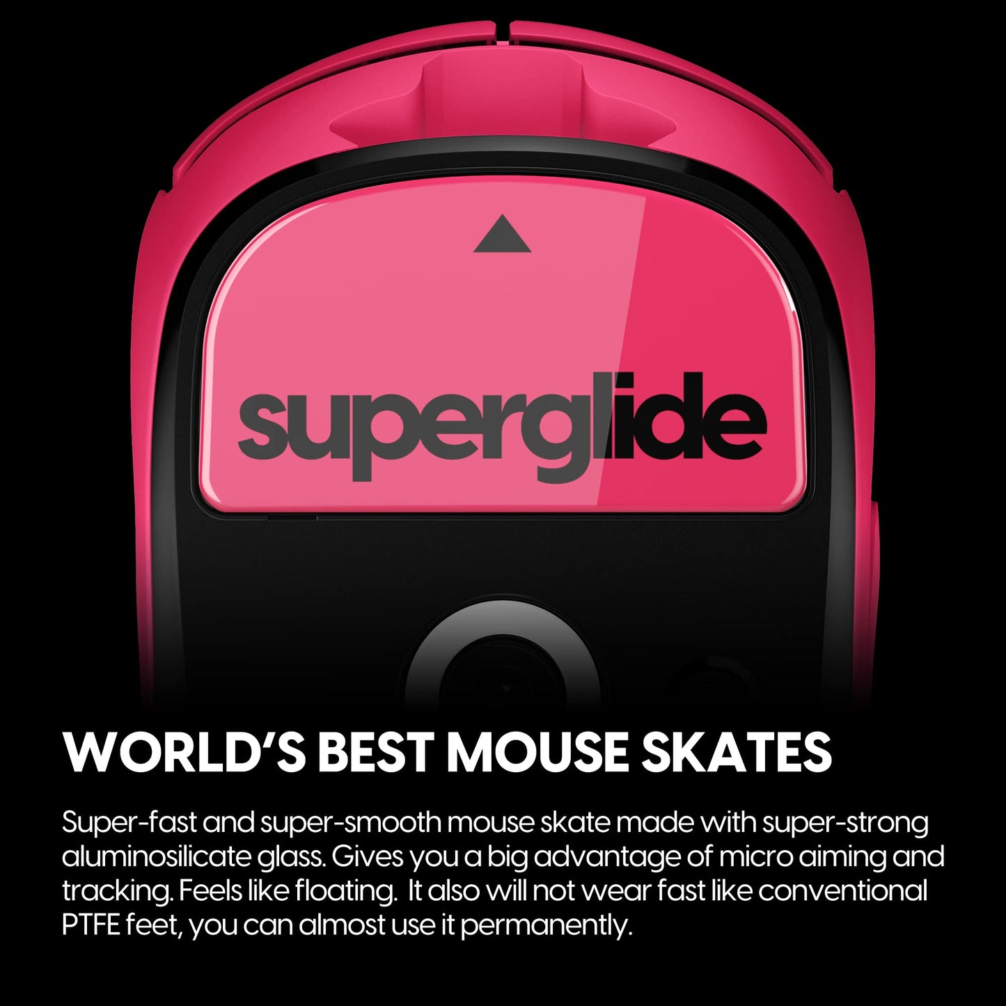 Pulsar Gaming Gears Superglide Mouse Feet - Ultra Strong Glass, Fast & Smooth, Magenta, Size: Superglide 1