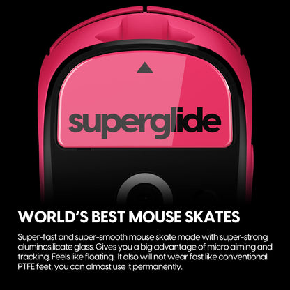 Pulsar Gaming Gears Superglide Mouse Feet - Ultra Strong Glass, Fast & Smooth, Magenta, Size: Superglide 1