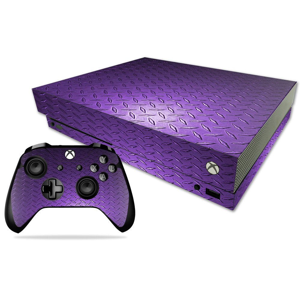 MIGHTY SKINS Xbox One X Skin - Purple Diamond Plate Decal Wrap, Durable & Unique, Easy Apply/Remove, Model MIXBONXCMB-Purple Diamond Plate