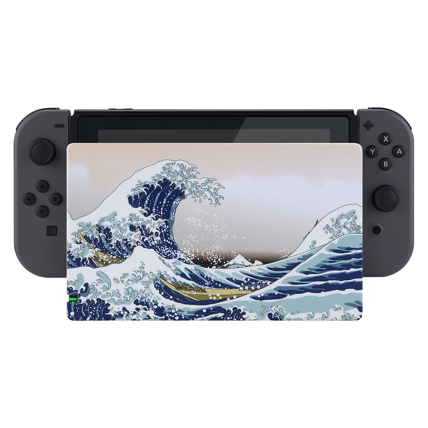 PlayVital Custom Dock Cover for Nintendo Switch - Anti-Scratch Hard Shell, The Great Wave Design, Model NTG7001