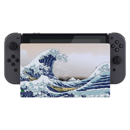 PlayVital Custom Dock Cover for Nintendo Switch - Anti-Scratch Hard Shell, The Great Wave Design, Model NTG7001