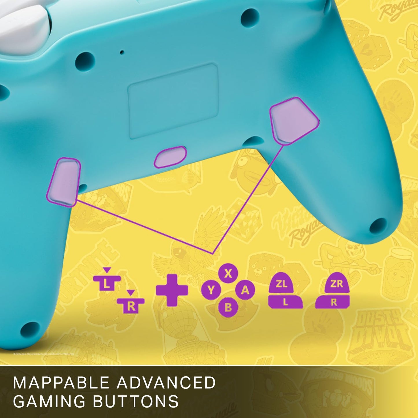 PowerA Enhanced Wireless Controller for Nintendo Switch - Fortnite Sticker Mania - Model NSGP0290-01
