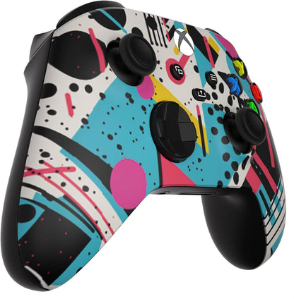 Custom Controllerzz Wireless Controller for Xbox Series X/S & One - Soft Touch Feel, Retro Abstract Design