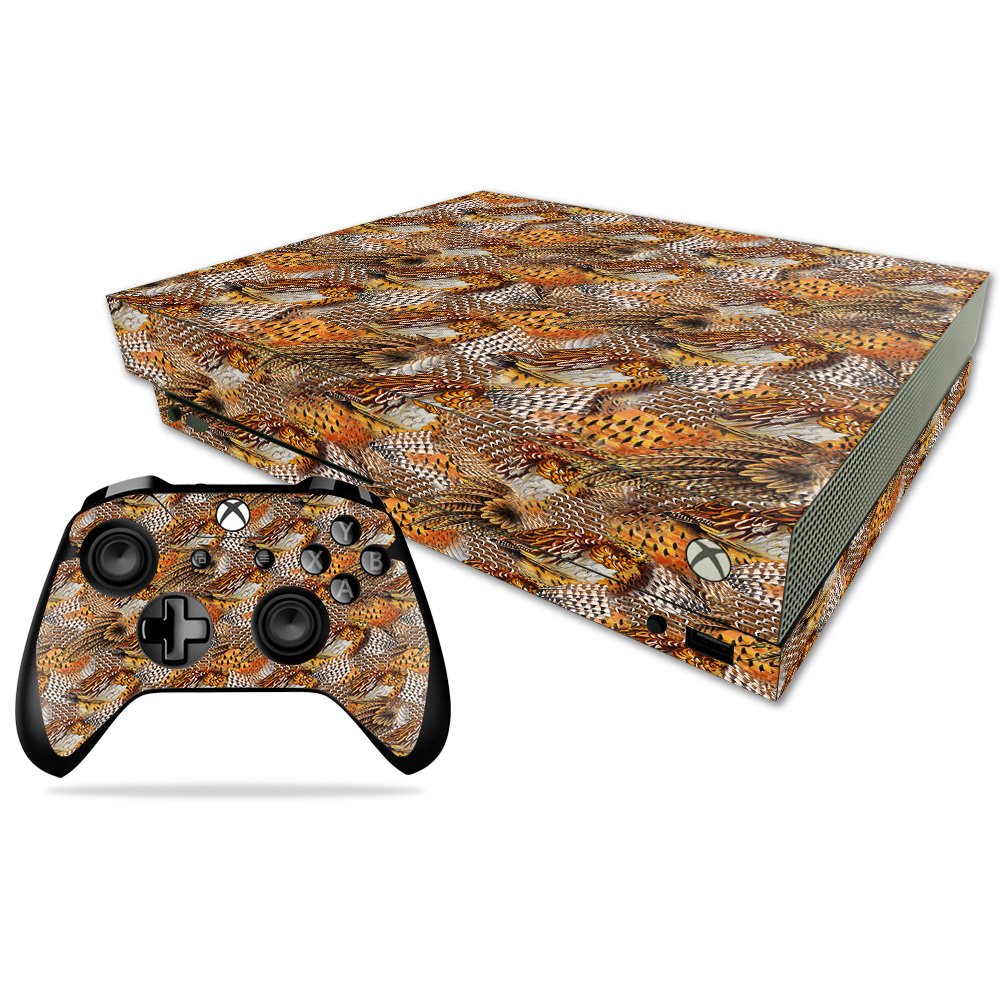 MIGHTY SKINS Xbox One X Combo Skin - Pheasant Feathers | Durable Vinyl Decal Wrap | Easy to Apply & Remove