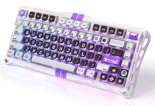 GravaStar Mercury V75 HE Keyboard - 75% Hall-Effect Magnetic-Switch Gaming Keyboard  79-Key  8000 Hz Polling  0.005RT  Wired USB-C  RGB Backlit  Adjustable Actuation  Semi-Aluminum Chassis -Mecha Gray
