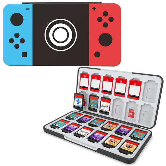 HEIYING Switch Game Card Case for Nintendo Switch / Switch 2(2025) Custom Pattern Memory Storage Holder with 24 Game Card Slots and 24 Micro SD Cards Slots