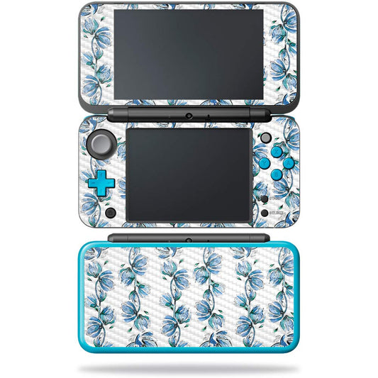 MightySkins Carbon Fiber Skin for Nintendo New 2DS XL - Seafoam Avocados | Protective  Durable Textured Carbon Fiber Finish | Easy to Apply  Remove  and Change Styles | Made in The USA  Blue Vines