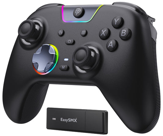 EasySMX X05Pro Wireless PC Controller - Quiet-Press Buttons  2-Stage Impulse Triggers  2 Programmable Buttons  Hall Joysticks  1000mAh Battery  1000Hz Polling Gaming Controller for PC/Switch/Android/iOS