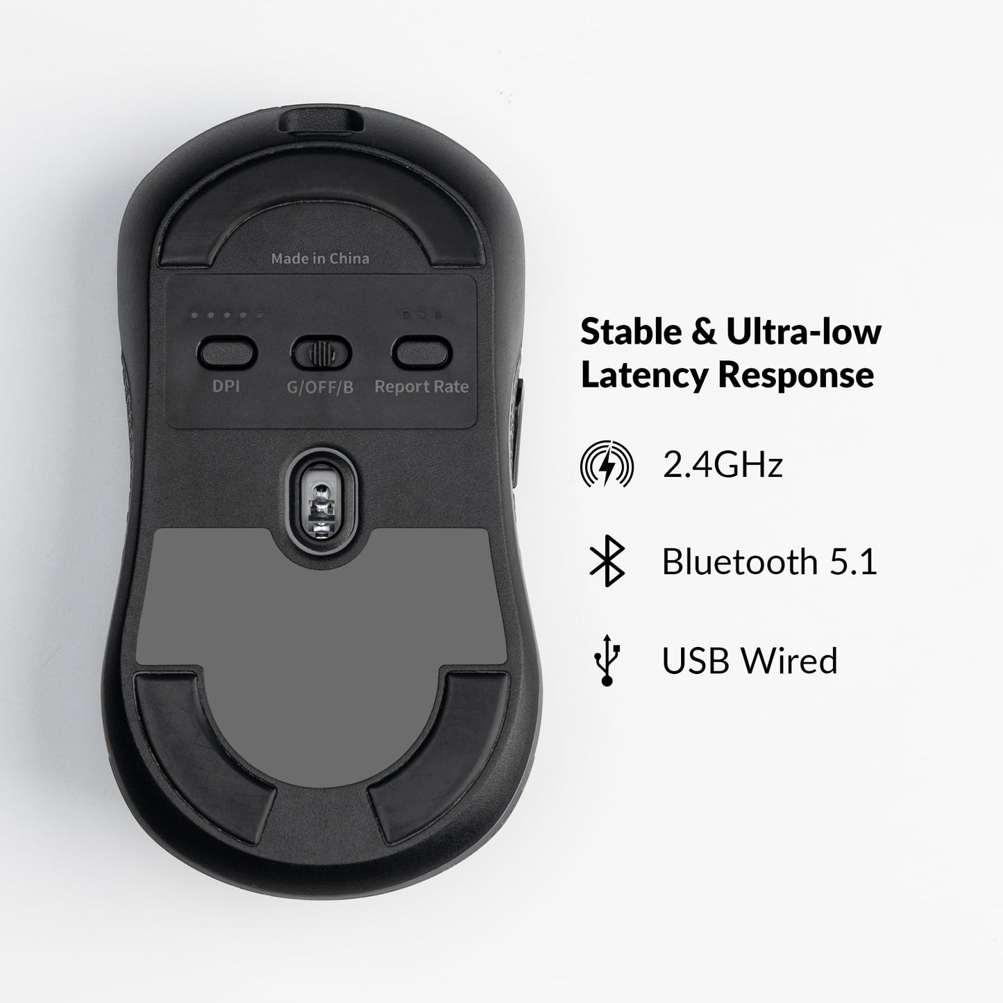 Keychron M3 Mini Wireless Optical Mouse - Bluetooth 5.1, 26,000 DPI, Ergonomic Design, Black