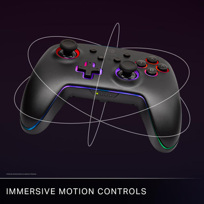 PowerA Enhanced Wireless Controller for Nintendo Switch - Black/LED, Model 1522807-01R, Officially Licensed Gaming Accessory