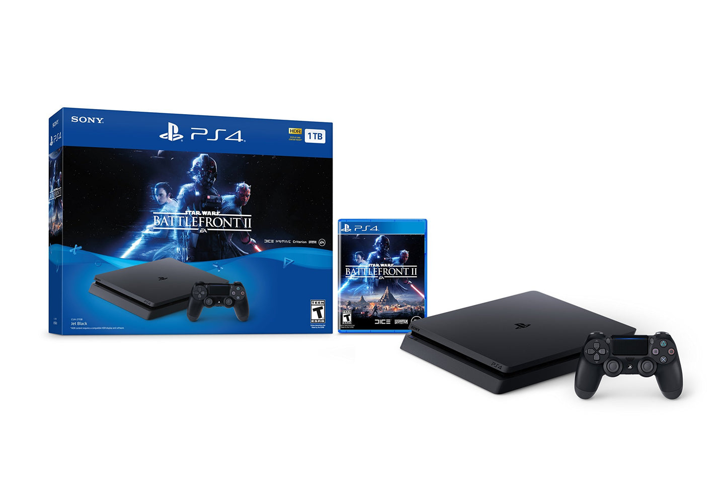 PlayStation 4 Slim 1TB Console - Star Wars adventure themefront II Bundle [Discontinued] (refurbished)