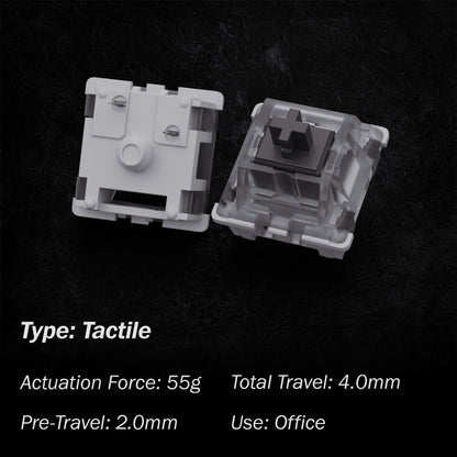 GATERON KS-9 RGB Mechanical Key Switches - Clear Top, 65 Pcs, Brown, MX Type