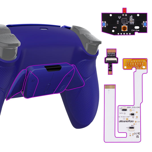 eXtremeRate Cobalt Blue Rubberized Grip Programable RISE4 V3 Remap Kit for PS5 Controller BDM-030 040 050 Models  Upgrade Board Redesigned Bottom Shell 4 Back Buttons Set for PS5 Controller