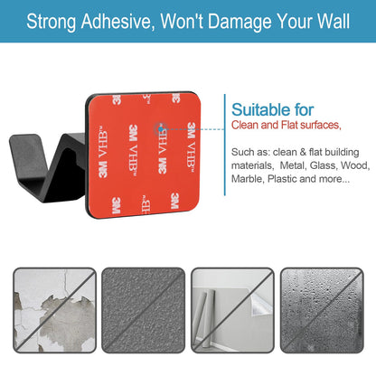 GEVO Controller Holder Wall Mount (2 Pack) - Metal Stand for Xbox, PS5, Switch - Black, Model HK-01 with 3M Adhesive