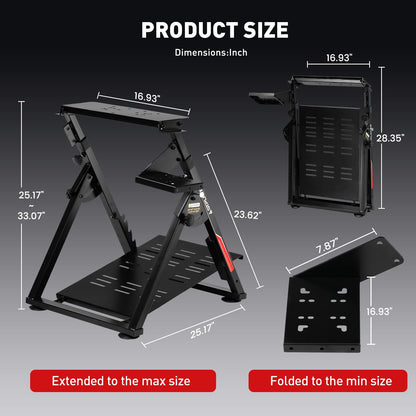 GTPLAYER Sim Racing Wheel Stand Cockpit for Logitech G25/G27/G29/G920/G923, Black, PRO Edition