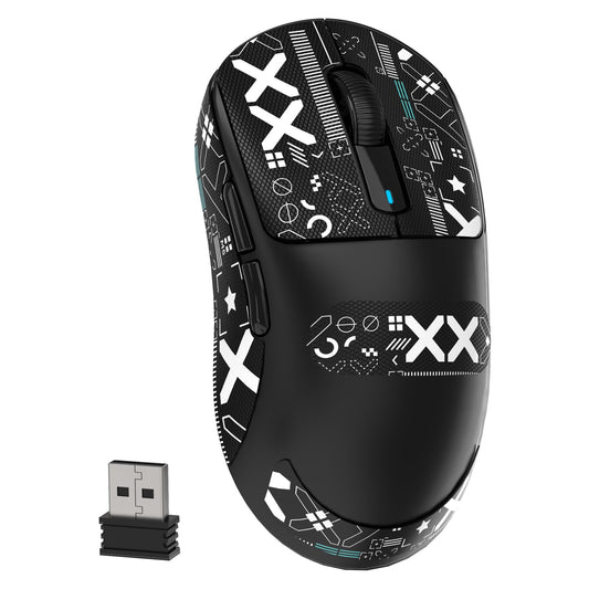 MAMBASNAKE X3 Wireless Gaming Mouse, Ultralight 49g, 26000 DPI, Bluetooth/2.4GHz/Wired, Black&Tape