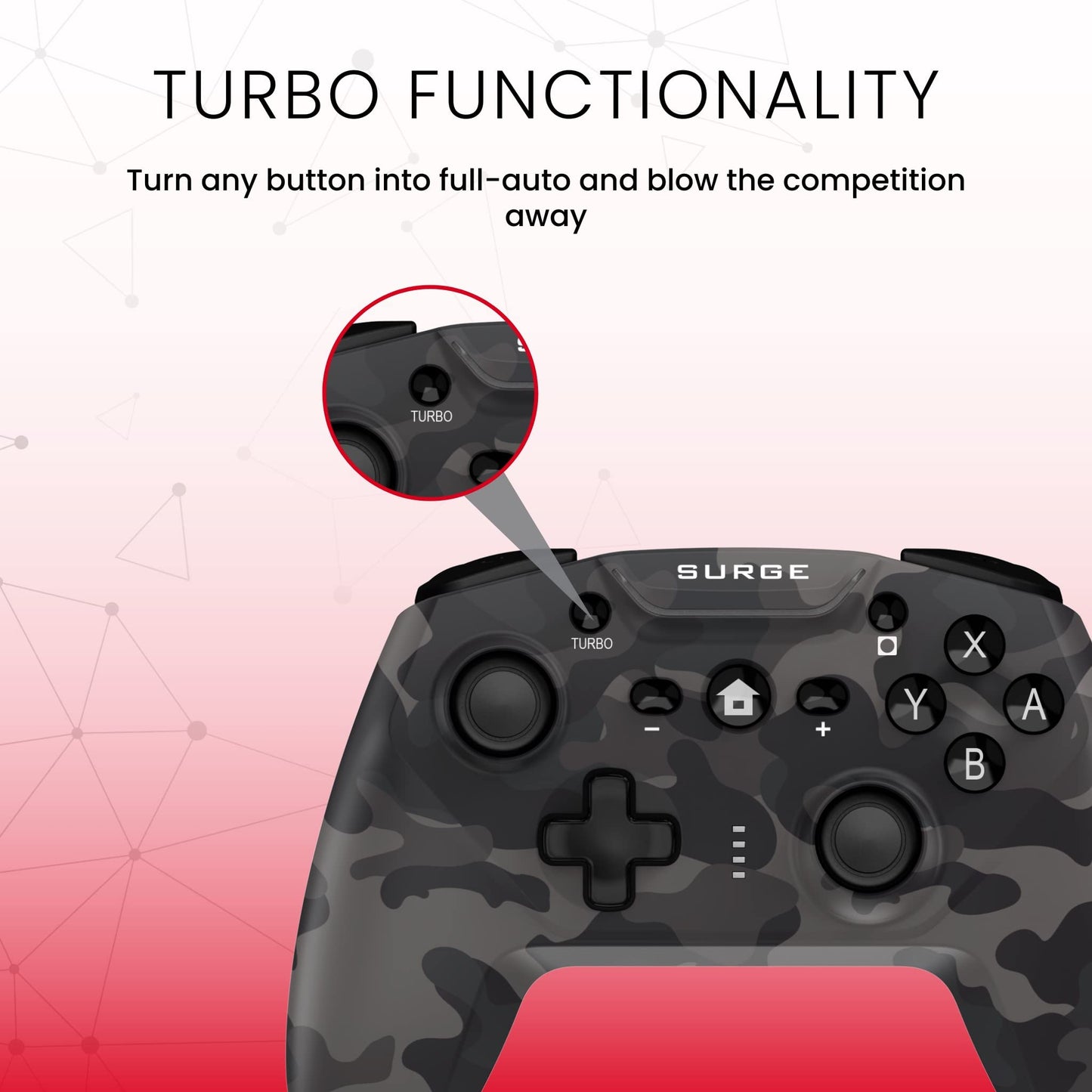 Surge Surge Switchpad Pro Wireless Controller - Grey Camo for Nintendo Switch, Model SG60073