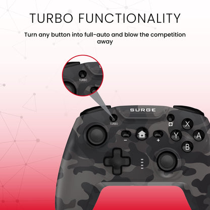 Surge Surge Switchpad Pro Wireless Controller - Grey Camo for Nintendo Switch, Model SG60073