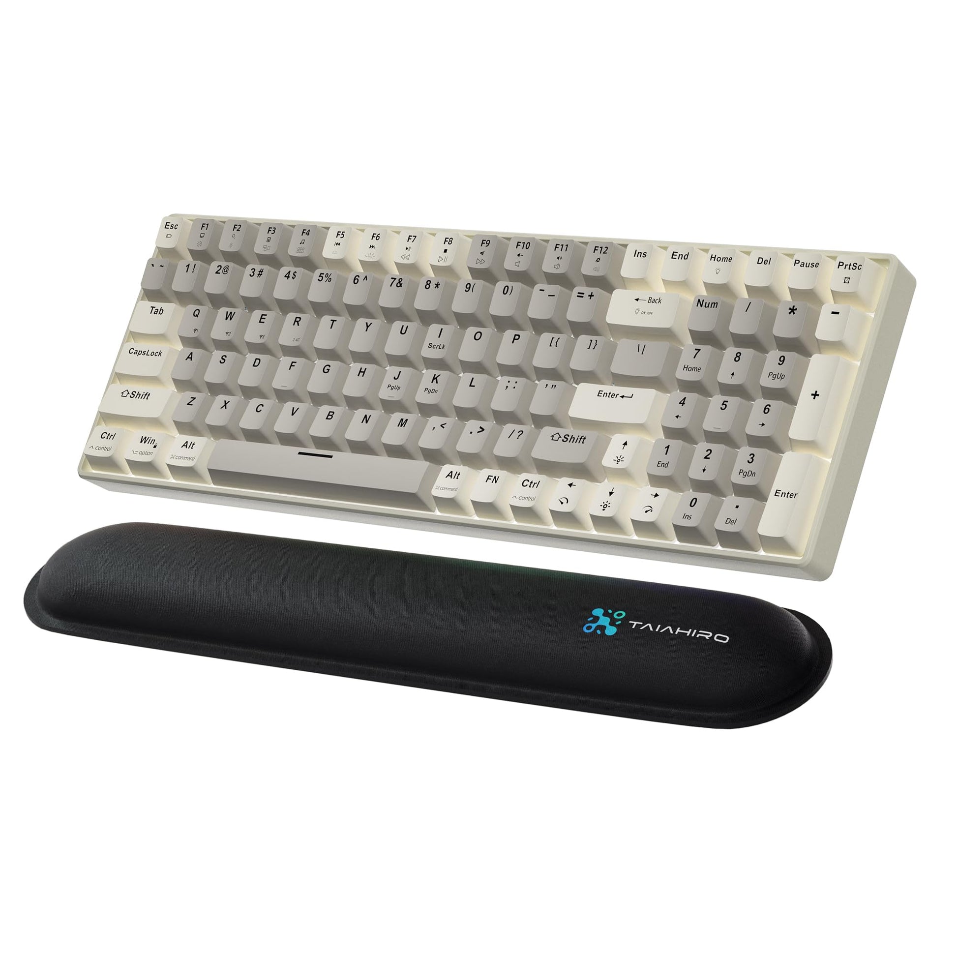 Creamy Mechanical Gaming Keyboard Wireless - 100 Keys Hot-Swappable Retro Design  Silent Linear Switches  3-Mode (BT/2.4G/USB-C)  LED Backlit  3000mAh  Ergonomic Wrist Rest for Win/Mac Gaming & Typing