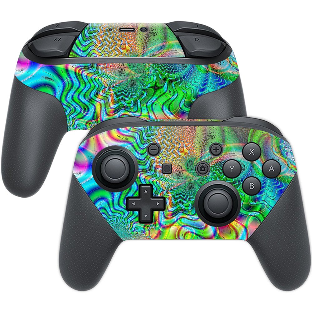 MIGHTY SKINS Nintendo Switch Pro Controller Skin - Psychedelic Vinyl Decal Wrap, Durable & Easy to Apply, Model NISWPCOI-Psychedelic